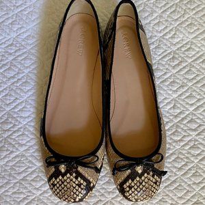 NEW - J CREW Snakeskin Print Ballet Flats